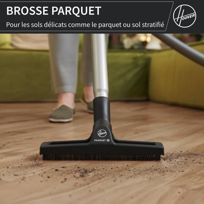 HOOVER HE1 – Kompakter und leistungsstarker Staubsauger mit Beutel – Großes 2,5-Liter-Fassungsvermögen – Hohe Leistung auf Hartböden und Teppichen