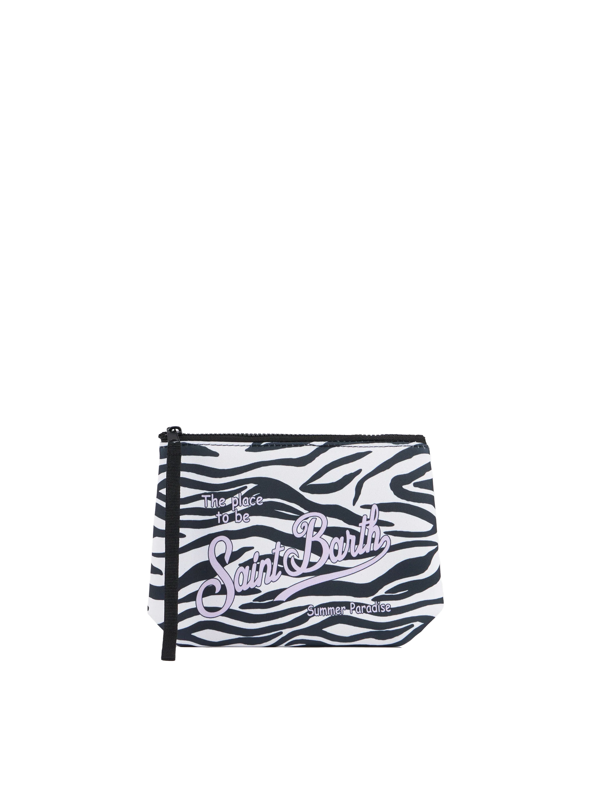 Pochette Aline in scuba con stampa zebra