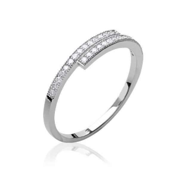 Women's wedding band - 925 sterling silver, rhodium plated - continuous rhinestone band