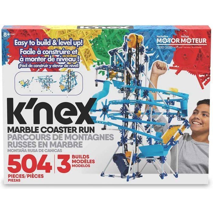 Pista de canicas K'nex para construir con motor - Juguete STEM - 504 piezas