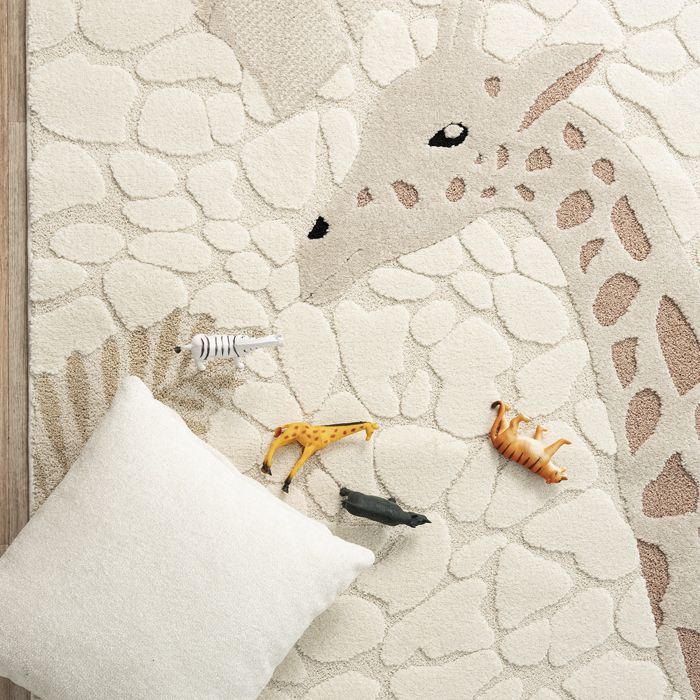 Alfombra infantil - THE CARPET - Jungle Kids - Crema - 120x170 cm - Sintética