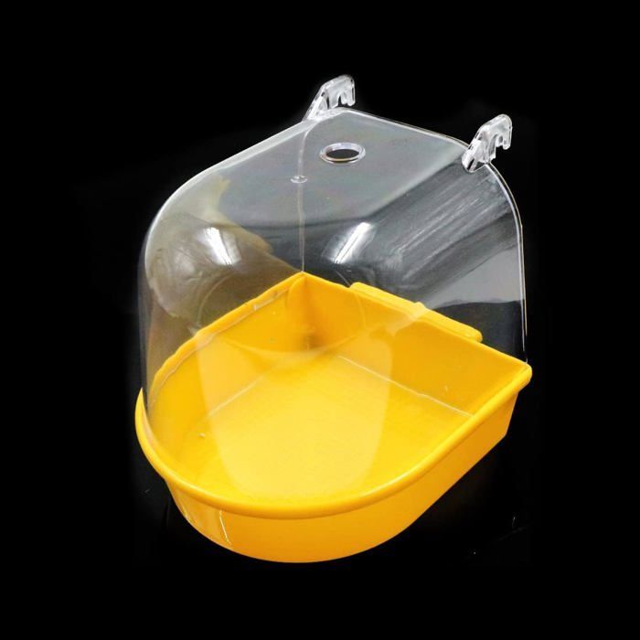 Baño para pájaros, caja de juguetes colgante, periquito, loro, ganchos, comedero, jaula, canario, 1 pieza, etiqueta