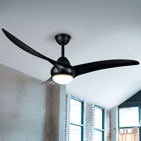LED-Deckenventilator Alesund, schwarz-matt