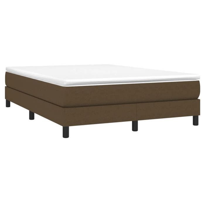 Verano 2026@Estructura de cama doble - Base de somier de láminas - Tela marrón oscuro de 140x190cm, 1951