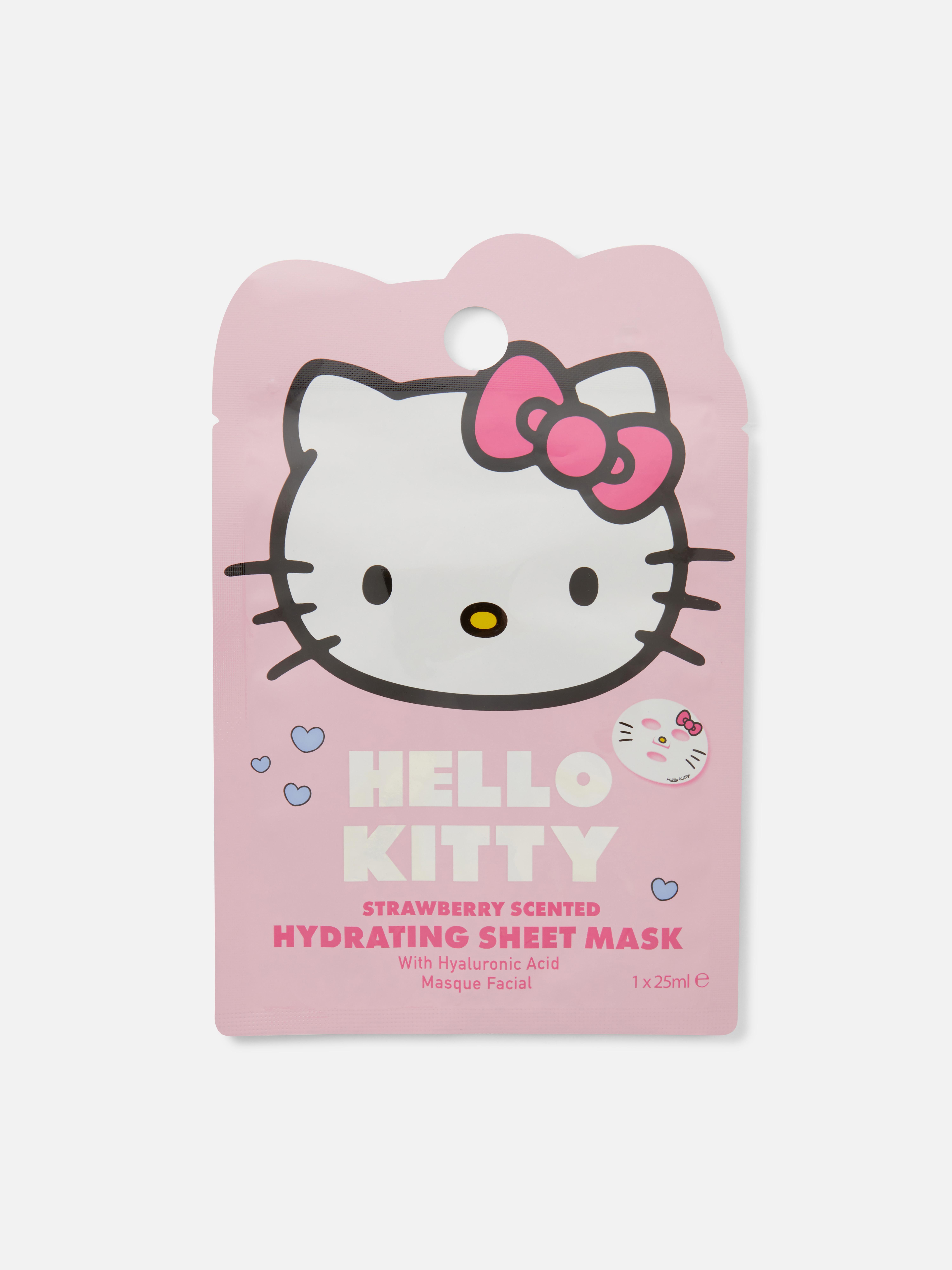 Mască textilă Hello Kitty O mască textilă hidratantă cu parfum de căpșuni, cu Hello Kitty