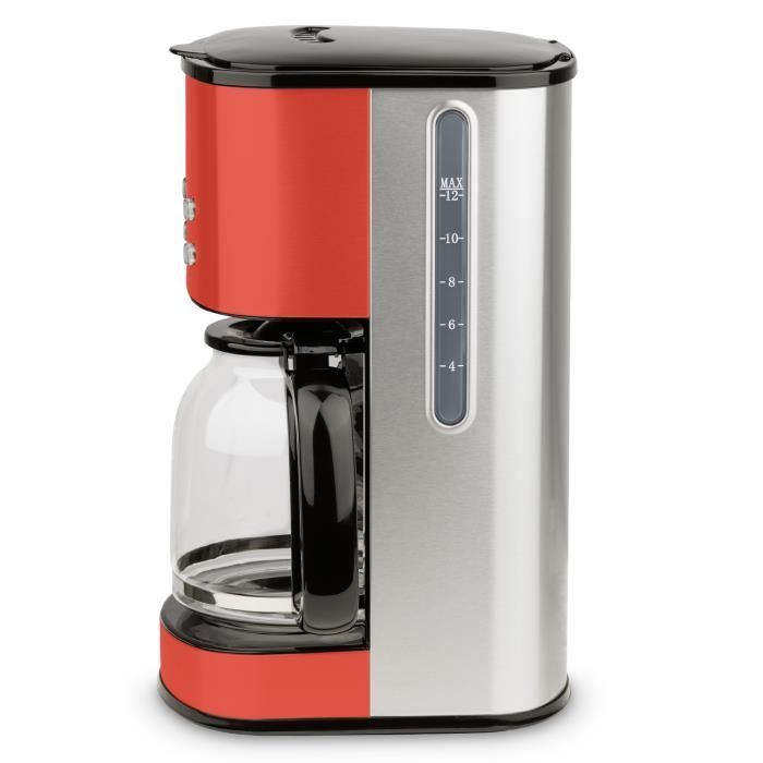 H.KOENIG MG30 Programmable Filter Coffee Maker, Red - 12/20 Cups - Automatic Shut-Off