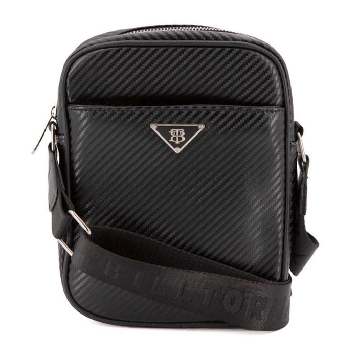 Borsa laterale in fibra di carbonio con cuciture, 20x24x5 cm, modello BILL TORNADO da uomo