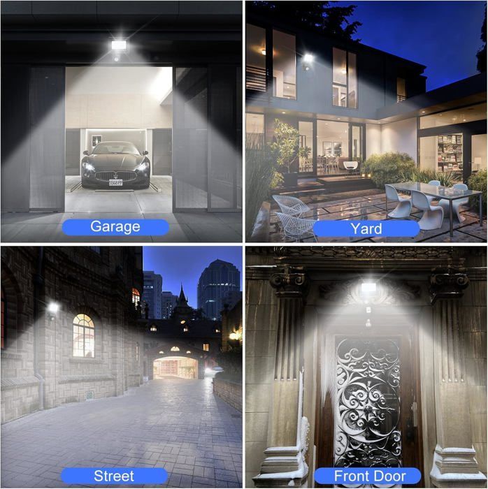 Refletor LED externo de 20W com sensor de movimento, 24 LEDs, à prova d'água IP65, 6500K, 220V (pacote com 2)