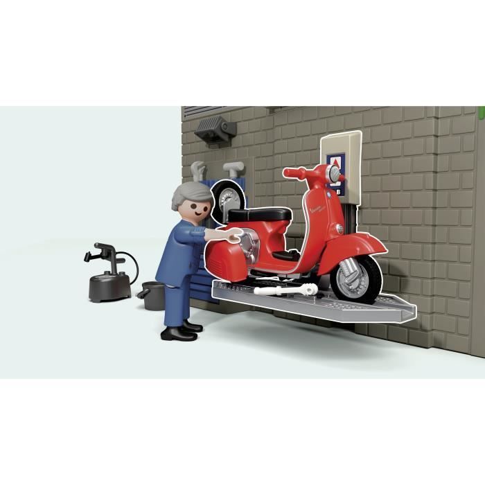 PLAYMOBIL 71620 Vespa Garage, Retro Stijl, Jaren 60, 88 Onderdelen, Volwassenen, Klassieke Auto's