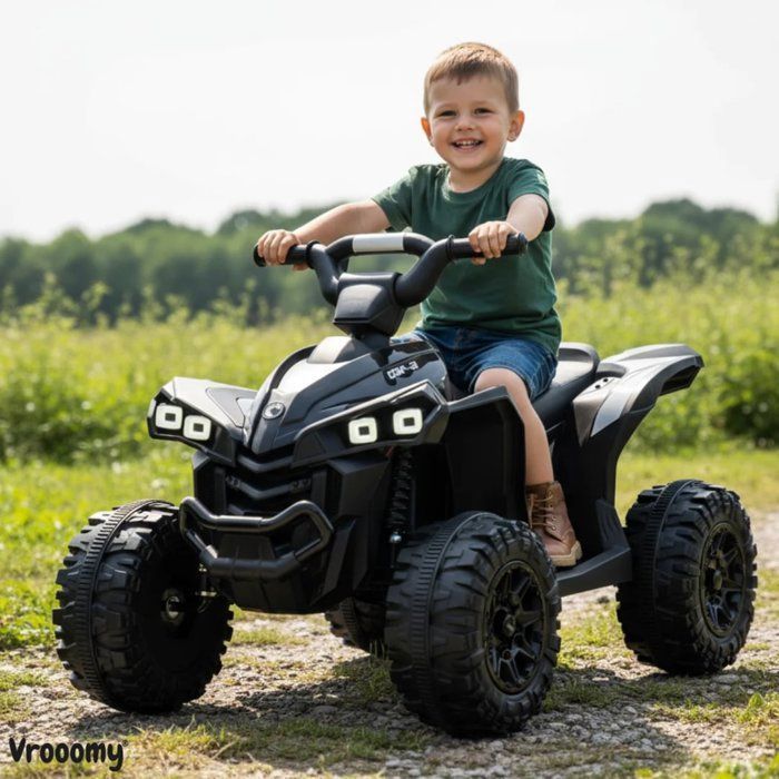 Quad eléctrico infantil Vrooomy XC-Sport - Control remoto parental de 2,4 GHz - Batería de 12 V - Ruedas todoterreno