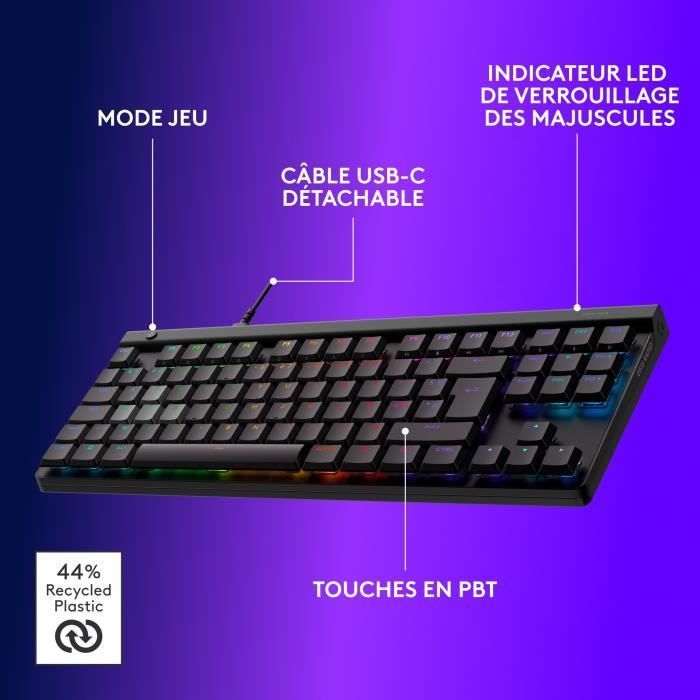 Tastiera da gioco - Cablata - Logitech G - G515 Rapid TKL - Nera