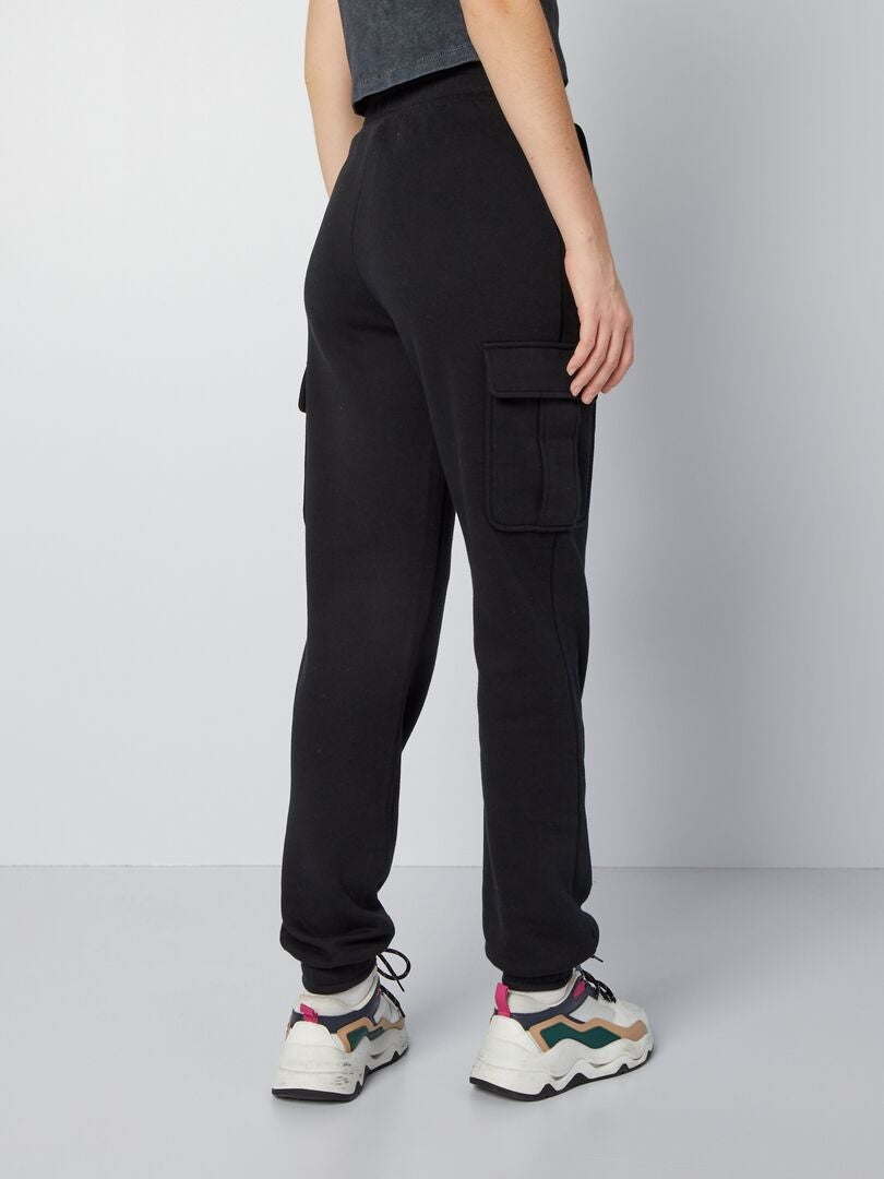 Pantalones deportivos de felpa - NEGRO