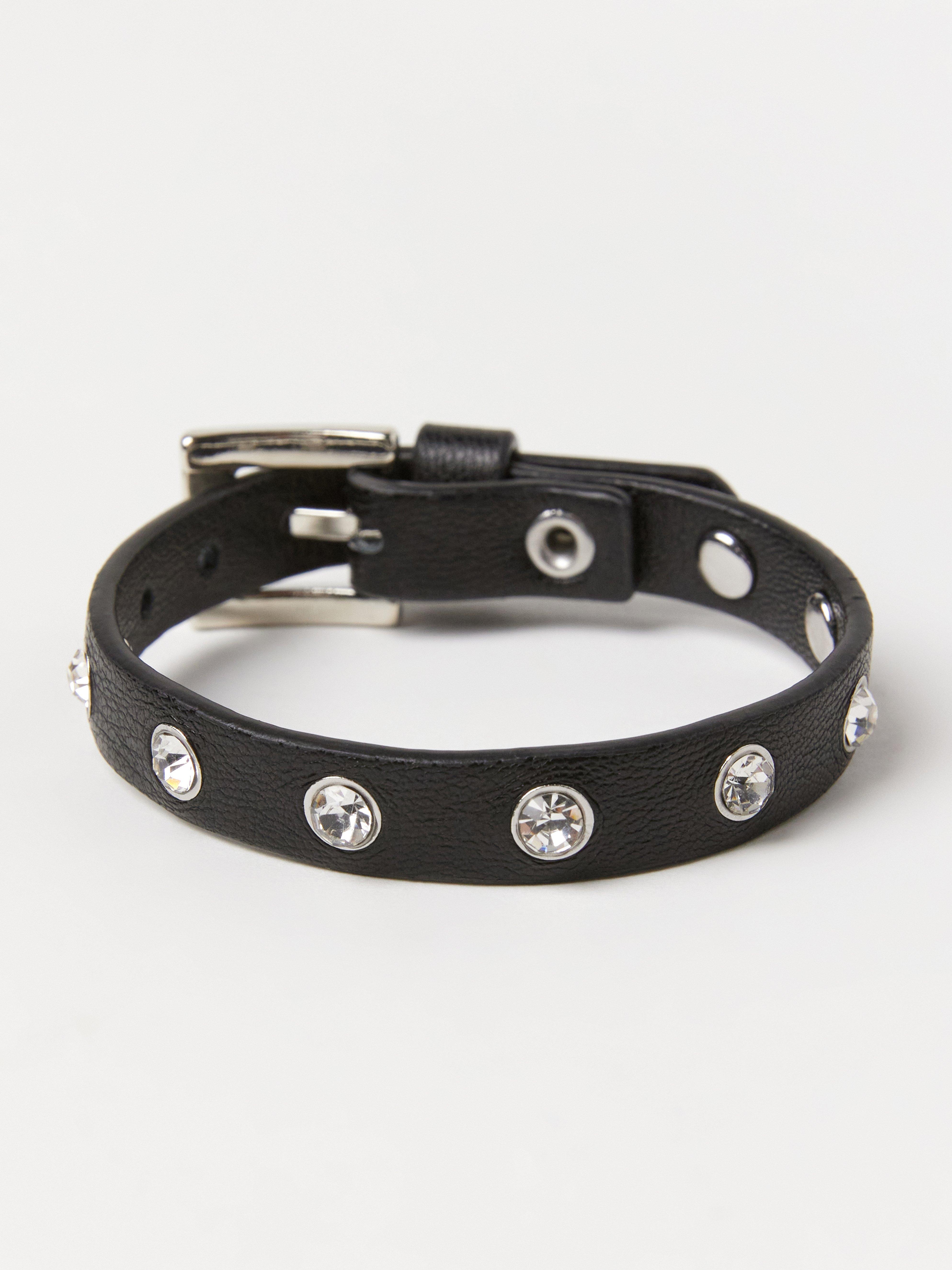 Bracelet en simili cuir noir