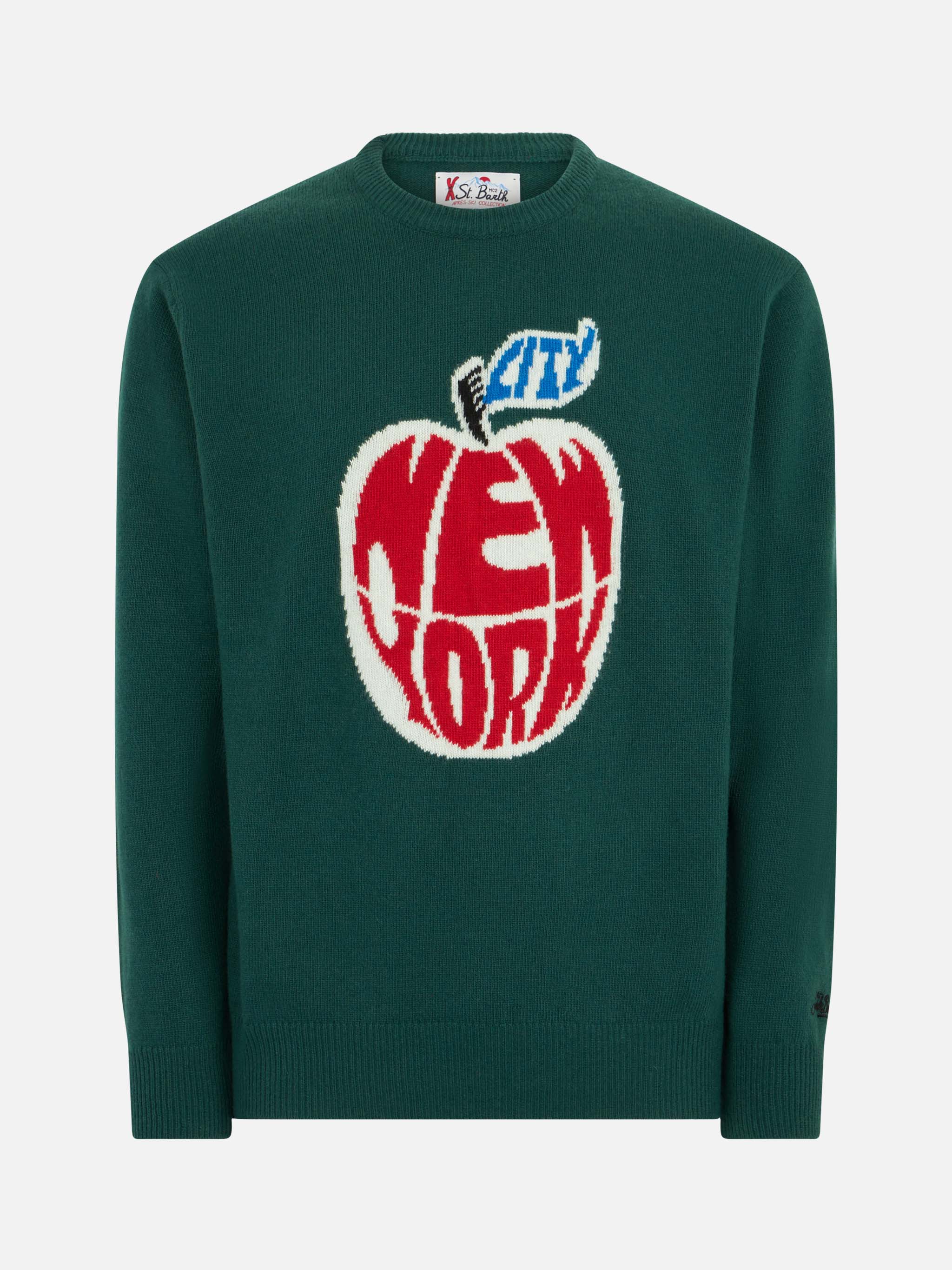 Herrenpullover mit Apfelprint aus New York