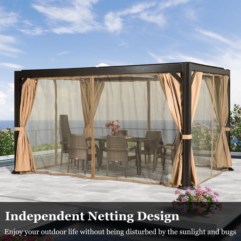Pergola aluminiowa o wymiarach 13' szer. x 10' gł.