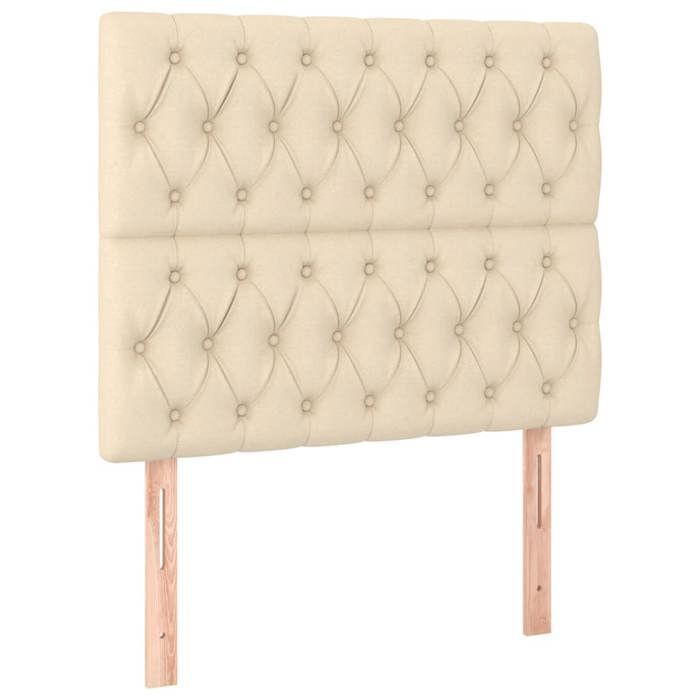 Estrado de ripas com colchão - Creme - 90x200 cm - Máximo relaxamento - Cabeceira incluída