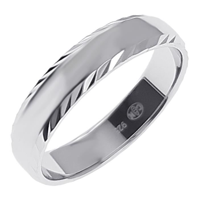 Men's 5mm rhodium-plated 925 silver wedding band
