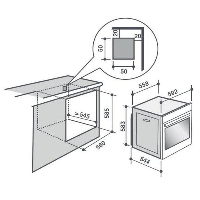 SAUTER SOP6214LB Built-in Electric Oven - Pyrolysis - 73 L - Cool Door - Convection