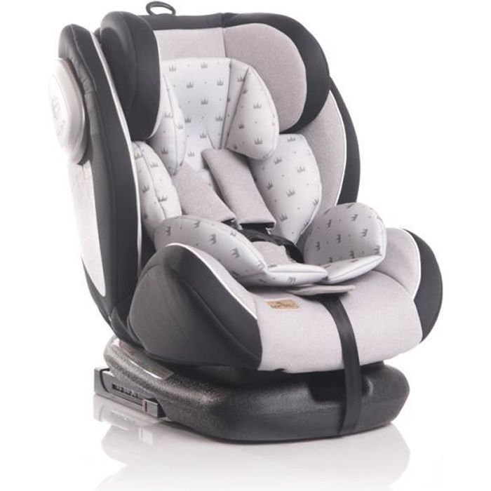 Siège auto bébé ISOFIX groupe 0+/1 Corsica gris - Harnais 4-5 points - Face et dos route - Appui-tête réglable