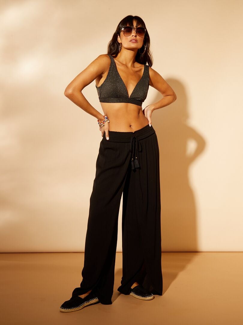 Bikinitop met brede bandjes - Zwart