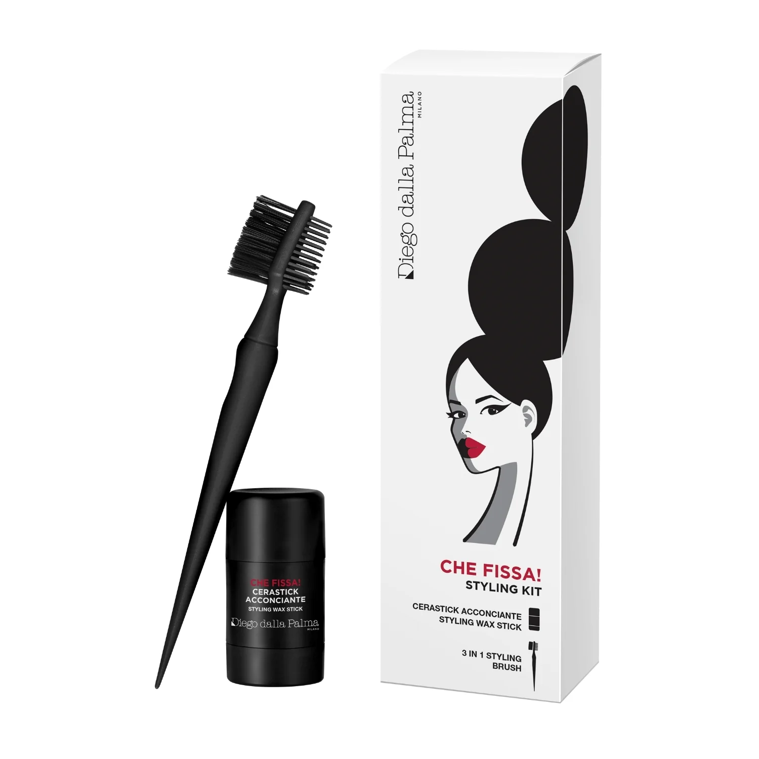 I Capelli CHE FISSA! STYLING KIT: Cerastick Acconciante + 3-In-1 Styling Brush - Cofanetti per Capelli, Pettini, Cera effetto lucido