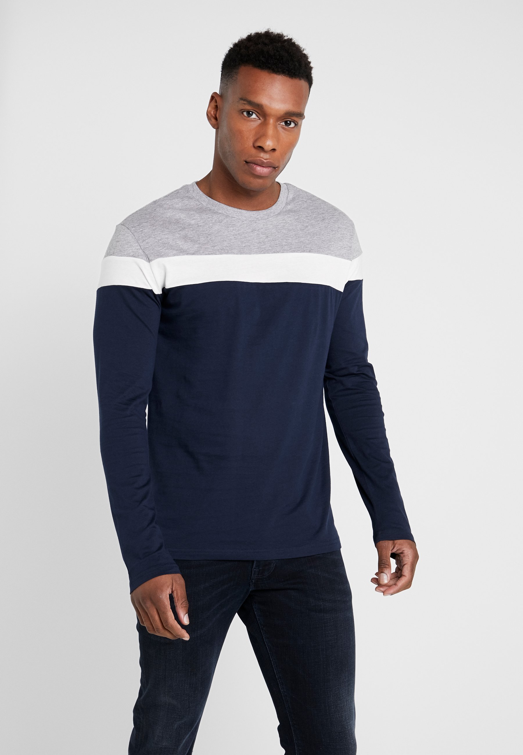 Maglia a maniche lunghe Pier One - grigio/blu scuro