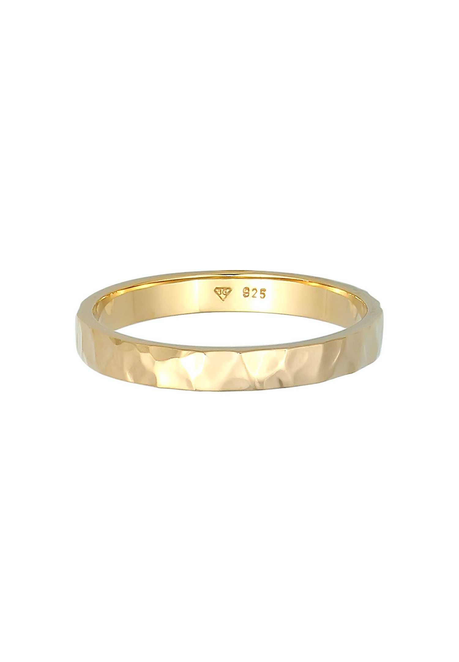 Elli Femmes Bande Basique Fin Martelé Tendance en argent sterling 925