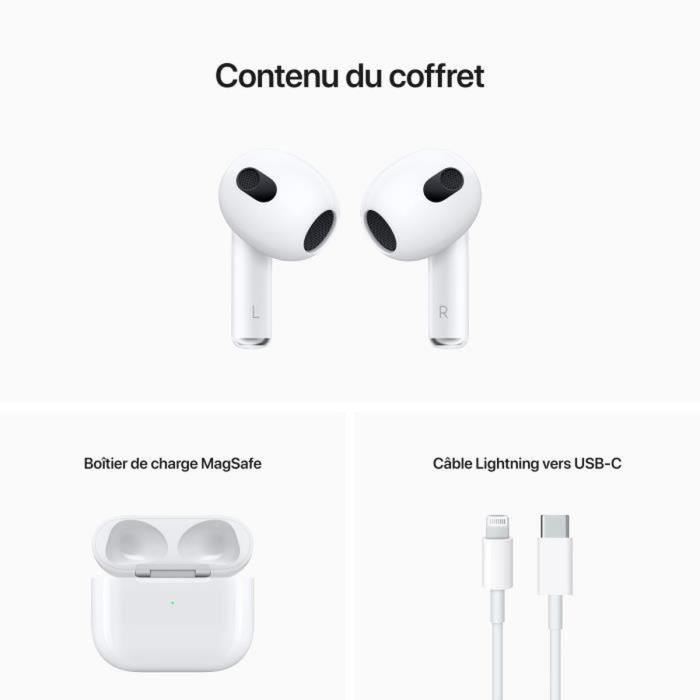 Auriculares Apple AirPods de 3.ª generación + estuche de carga - Blanco