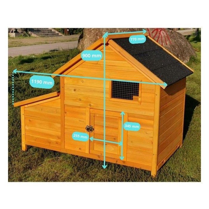 Bantam XL kippenhok met pannendak, voor maximaal 4 kippen, hout