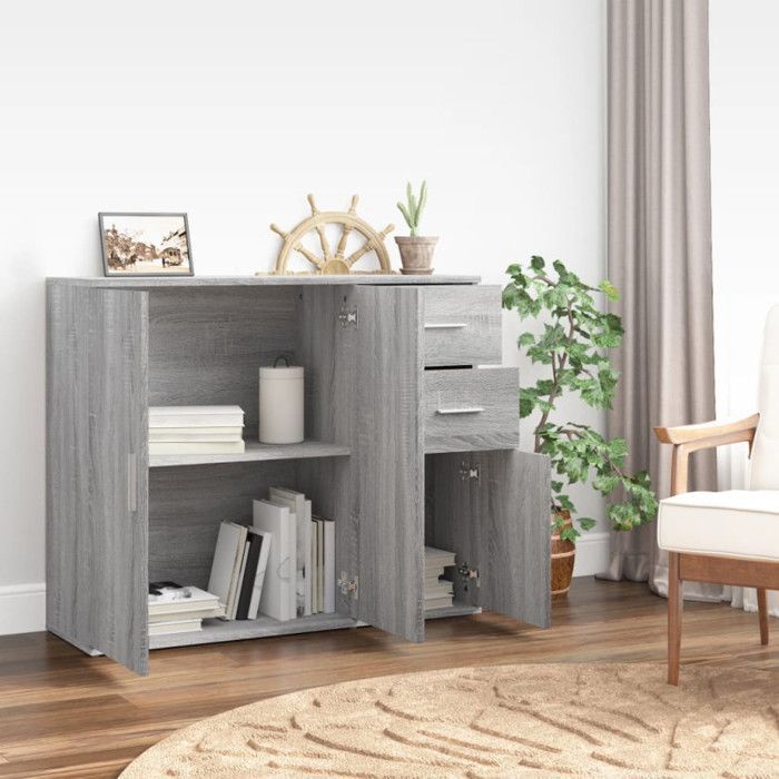 vidaXL Sonoma Grey Buffet 91x29,5x75 cm Samengesteld hout 823275