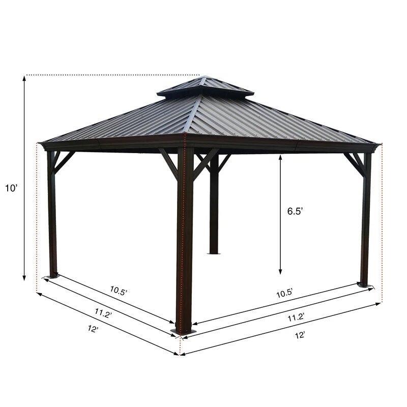 Alexander 12 Fuß Breite x 12 Fuß Tiefe Aluminium-Terrassenpavillon
