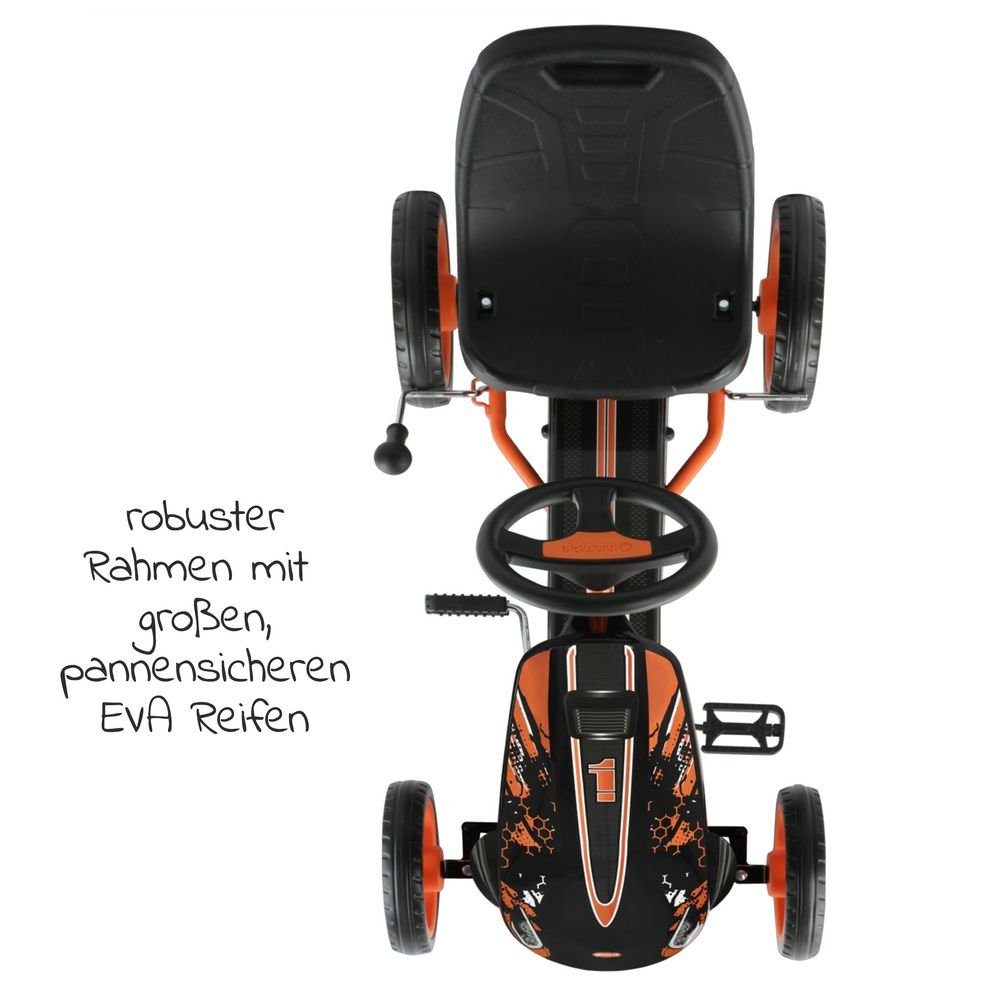 Hauck Speedster pedálos kocsi - Narancssárga, pedálos gokart és pedálos autó állítható kagylóüléssel (4-8 éves korig)