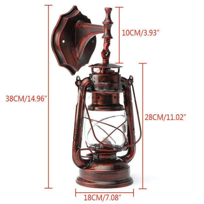 Aplique de pared para jardín exterior, farol de iluminación, aplique de pared industrial retro E27