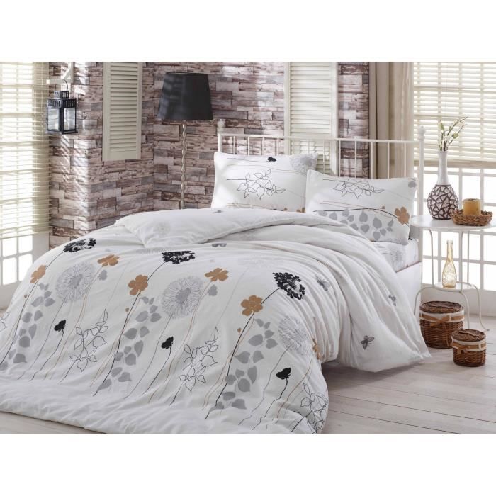 Juego de ropa de cama: 1 funda nórdica de 220 x 240 cm + 2 fundas de almohada de 60 x 60 cm - 65 % algodón, 35 % poliéster - Blanco