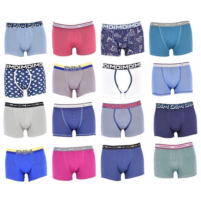 Calzoncillos bóxer de algodón elástico ultra cómodos para hombre - Pack sorpresa de 3 - DIM
