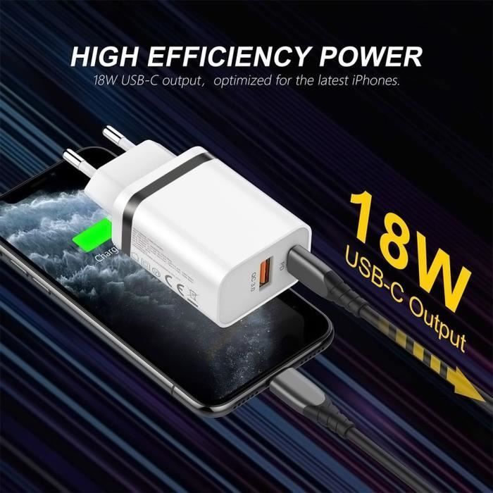 2-Port PD + QC 3.0 Schnellladegerät – Xiaomi – 13 – 13 Pro – 13 Ultra – 1 m USB-C-Kabel – Kompakt
