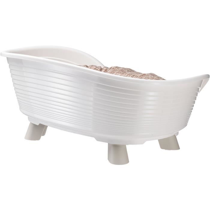 Cesta con cojín de relajación blanca - Tamaño M - 64 x 48 x 25 cm - FERPLAST