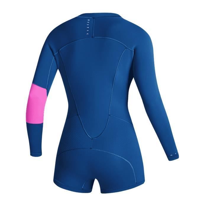 Women's shorty wetsuit MYSTIC Lunar Longarm 2/2mm Frontzip Summer Blue