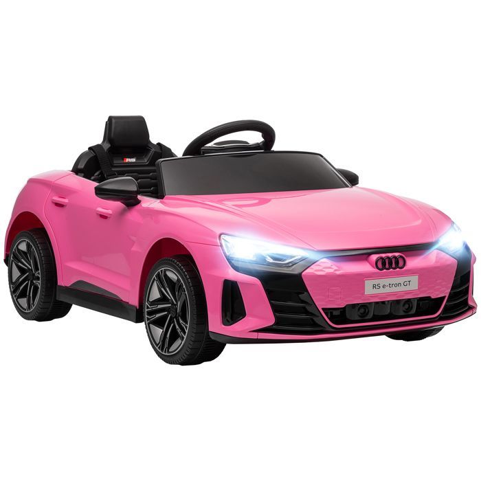 Children's Electric Ride-On Car - HOMCOM - Parental Remote Control - Sound and Light Effects - Pink Audi RS E-tron GT