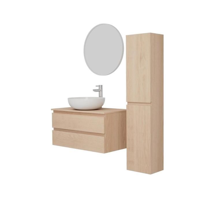 SORRENTO 80cm single vanity unit set + basin + tap + mirror + column