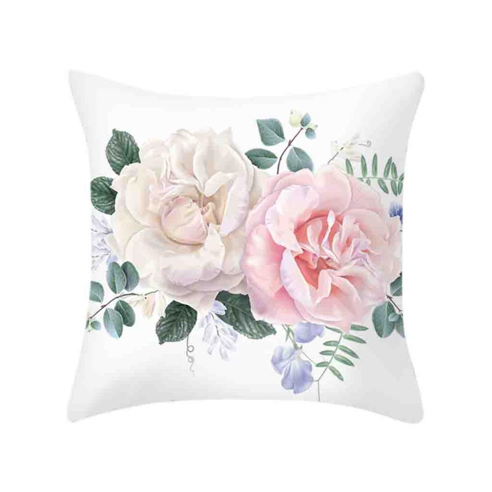 Pudebetræk i hørblanding med enkelt print og blomsterprint. Hjemmekreativ stol, sofa, kontor, bilindretning. Seneste marts.