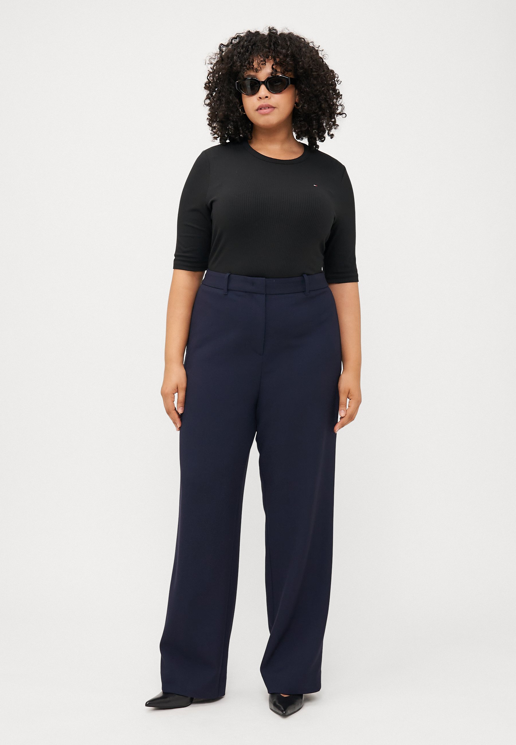Pantalon Tommy Hilfiger Curve STRAIGHT - bleu marine foncé