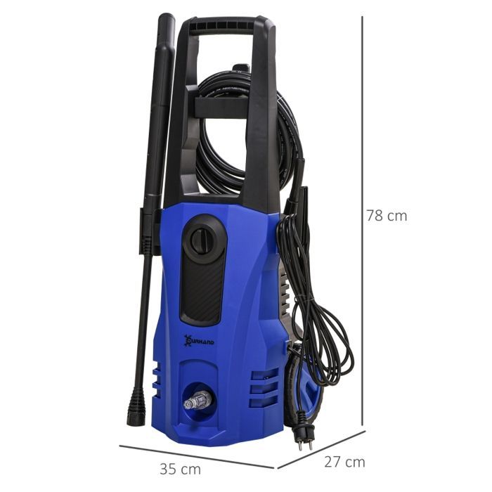 Nettoyeur haute pression - 1800 W - 150 bar - 510 l/h - Tuyau 6 m - Arrêt automatique