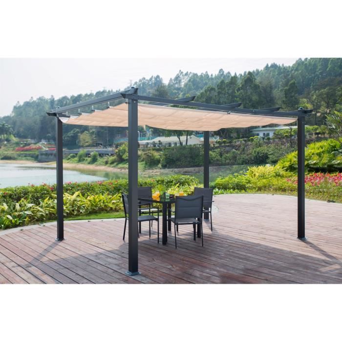 Pérgola de aluminio CORDOBA - Crudo - 4 x 3 m