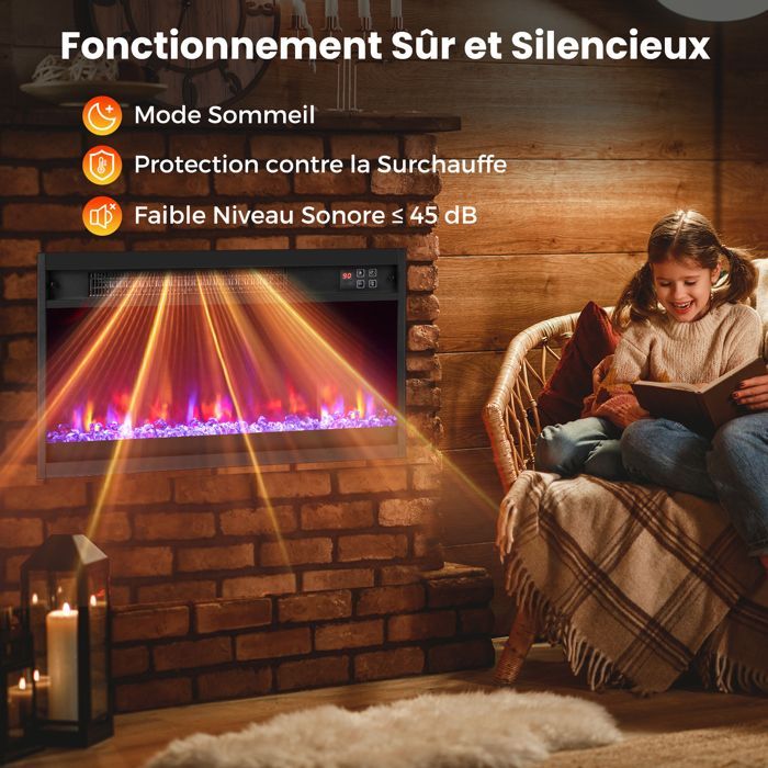 GOPLUS Cheminee Electrique 1500W 23