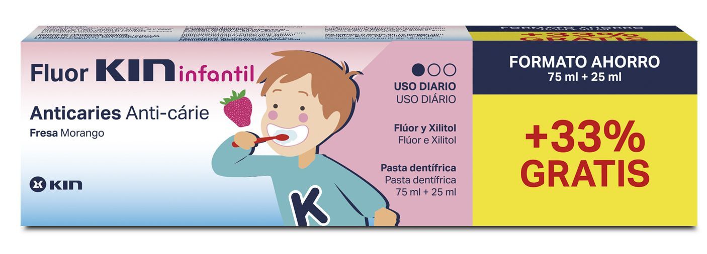 Fluor Kin dječja pasta za zube s okusom jagode Higijena zubi i usne šupljine