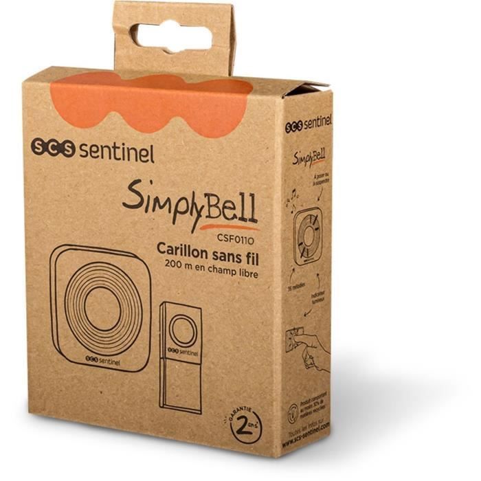 Campanello senza fili - SCS SENTINEL - 200 metri - SimplyBell - Bianco