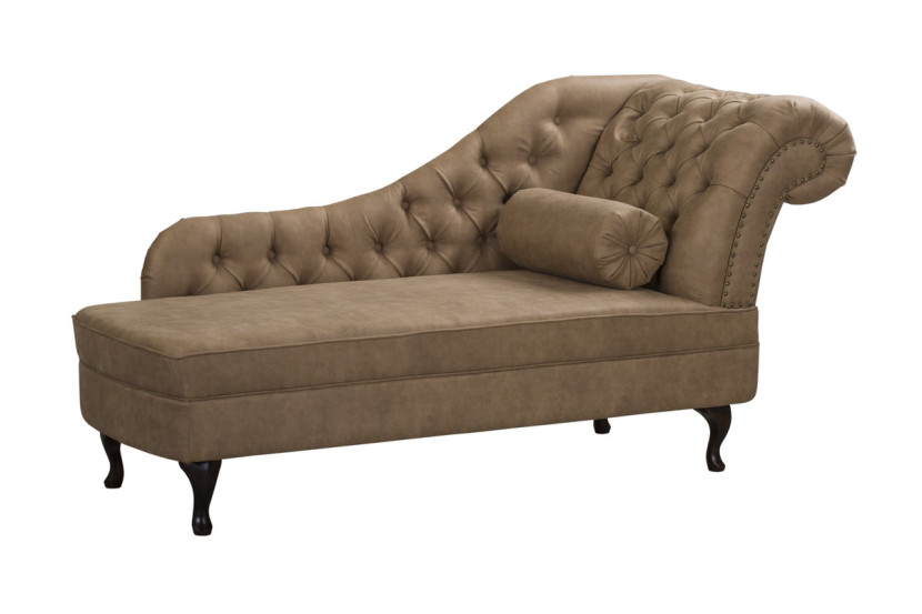Ropez Chesterfield Pako szezlong prawy imitacja skóry brąz
