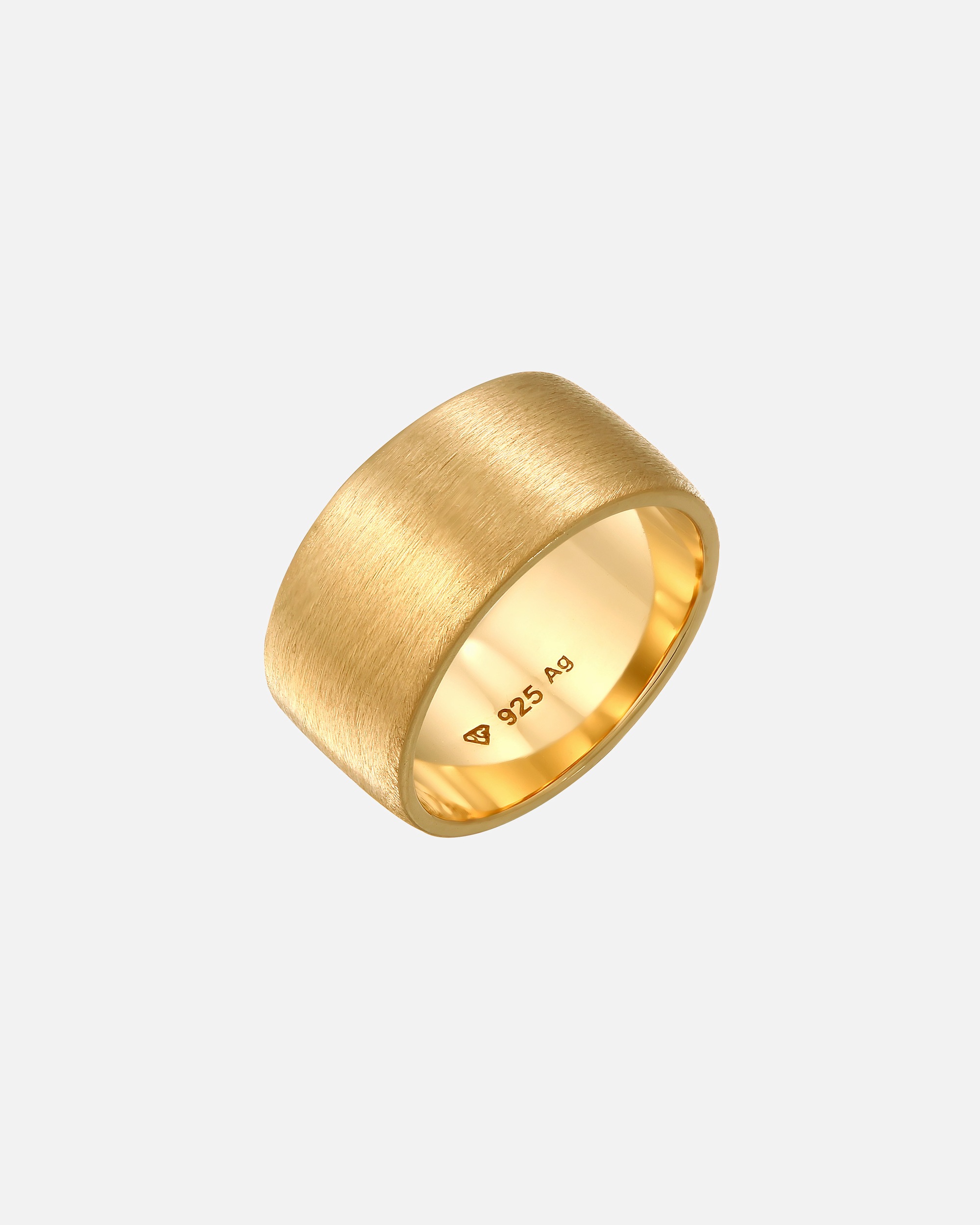 Elli Femmes Bande Large Mat Brossé Basique en Argent Sterling 925