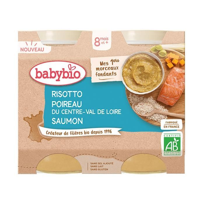Babybio Risotto Poireau du Centre-Val de Loire Saumon Bio 2 x 200g